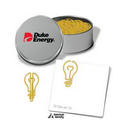 Stock LOGOpaperCLIPs in Tin (Light Bulb)